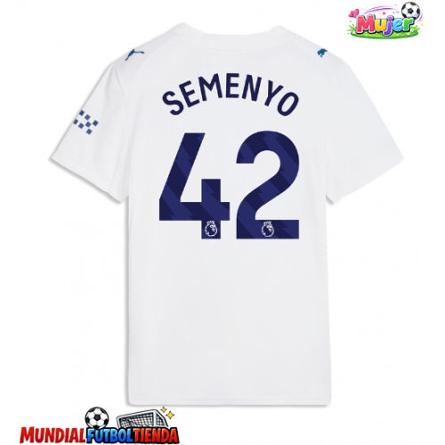 Camiseta Manchester City Antoine Semenyo #42 Tercera Equipación Replica 2026-27 para mujer mangas cortas